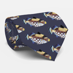 Clown triggerfish tie