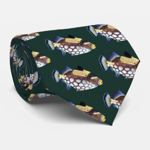 Clown triggerfish tie