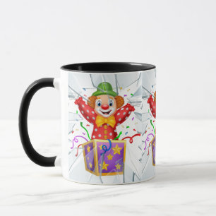 clown under the broken window mug