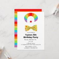 Clown with Rainbow Wig Personalised Birthday
