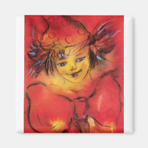 CLOWN WITH RED RIBBON MAGNET