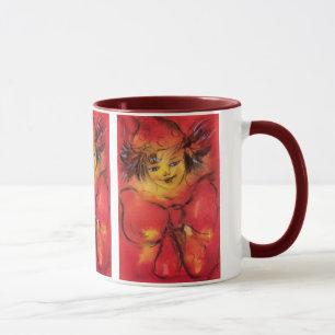 CLOWN WITH RED RIBBON MUG