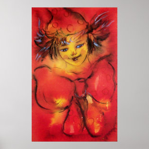 CLOWN WITH RED RIBBON POSTER