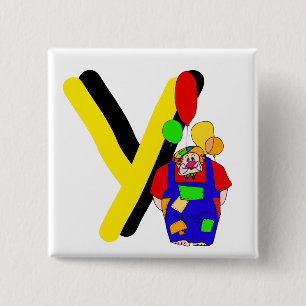 Clown Y.png 15 Cm Square Badge