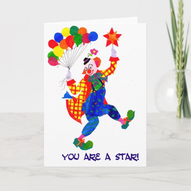 Clown 'You are a star' card (Front)