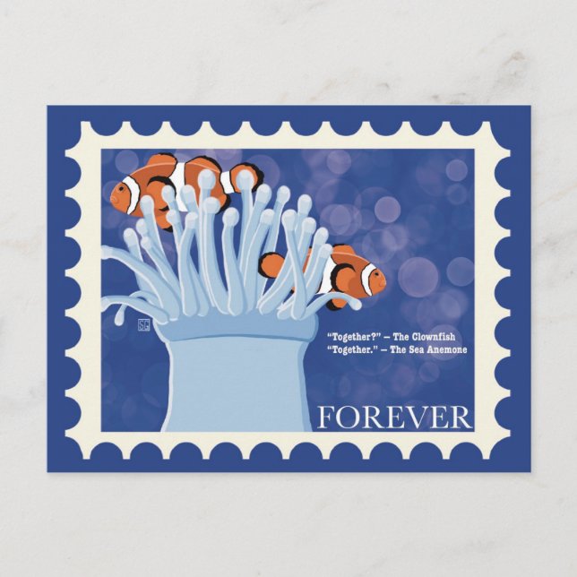 Clownfish and Sea Anemone Postage Postcards (Front)