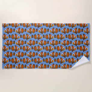 Clownfish Frenzy SwimTowel (Blue) Beach Towel