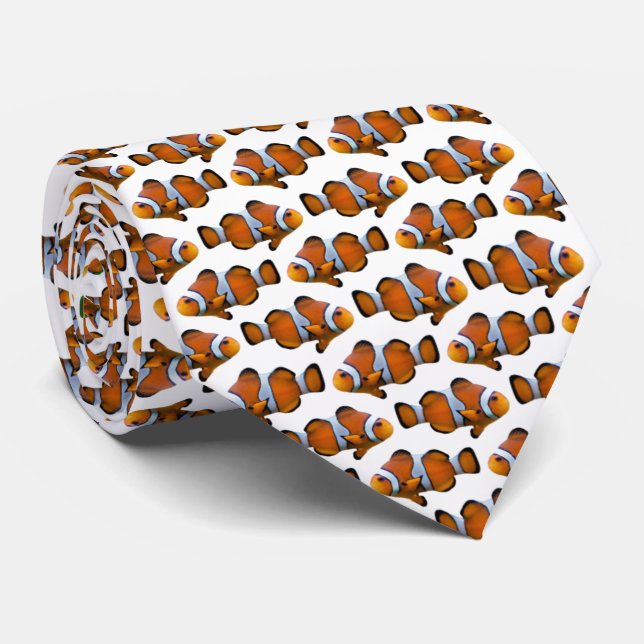Clownfish Frenzy Tie (Choose Colour) (Rolled)