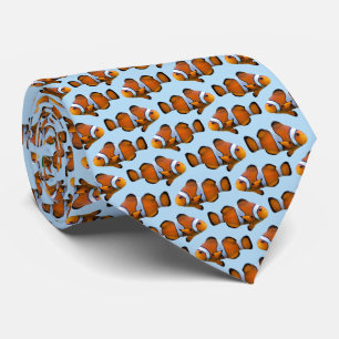 Clownfish Frenzy Tie Double Sided (Light Blue)