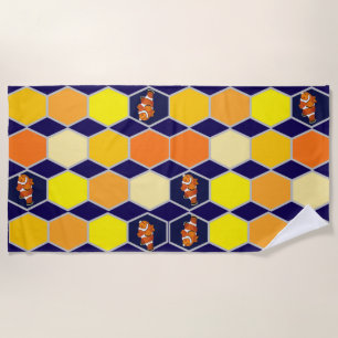 Clownfish Hand Drawn Art Beach Towel