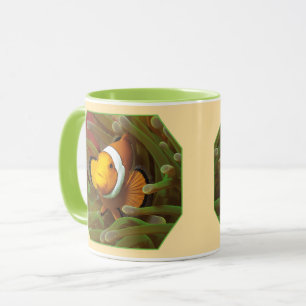 Clownfish in green anemone. Photographic Design    Mug