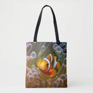 Clownfish in Sea Anemone Tote Bag