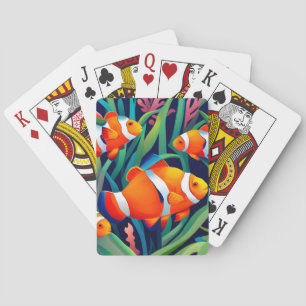 Clownfish In Seaweed Playing Cards