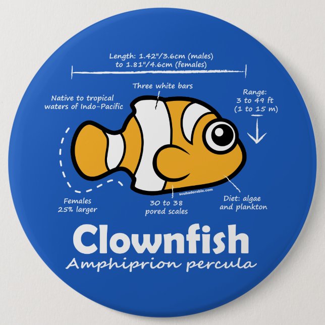 Clownfish Statistics 6 Cm Round Badge (Front)