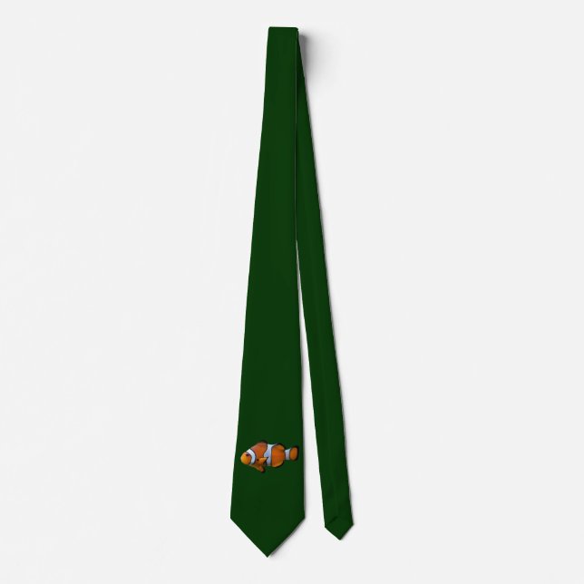 Clownfish Tie (Dark Green) (Front)