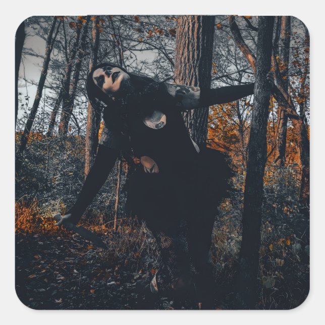 Clownin' Around In Da Woods Square Sticker (Front)