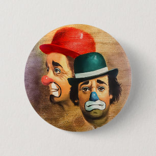 Clowns 6 cm round badge