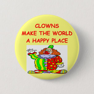 clowns 6 cm round badge