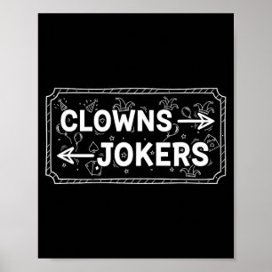 Clowns and jokers funny sarcastic direction humour poster