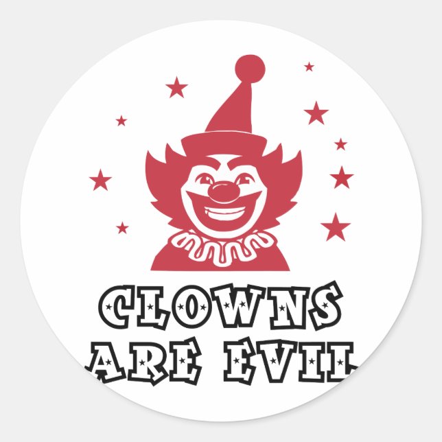 Clowns Are Evil Classic Round Sticker (Front)