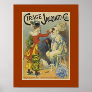 Clowns Cirage Jacquot Vintage Art Poster