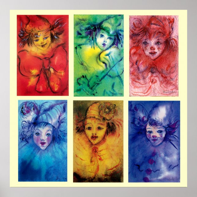 CLOWNS COLLECTION Venetian Masquearde Faces Poster (Front)