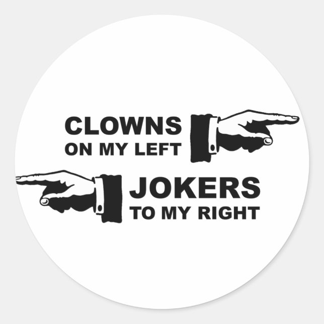 Clowns & Jokers Humour Classic Round Sticker (Front)