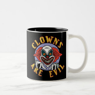Clows are Evil Two-Tone Mug