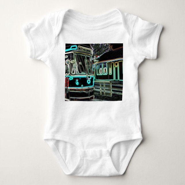 CLRV Neon at stn Baby Jersey Bodysuit (Front)