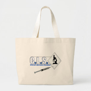CLS BLUE LOGO W/ MICROSCOPE - LAB SCIENTIST LARGE TOTE BAG