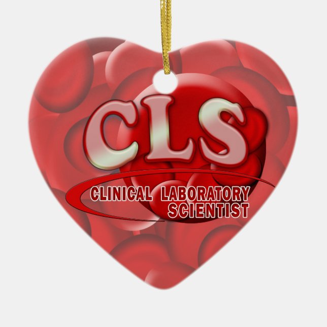 CLS RBC LOGO CLINICAL LAB SCIENTIST BLOOD CELLS CERAMIC ORNAMENT (Front)