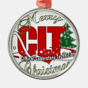 CLT CHRISTMAS Clinical Laboratory Technician Metal Tree Decoration