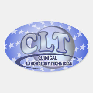 CLT FunBlue LOGO - CLINICAL LABORATORY TECHNICIAN Oval Sticker