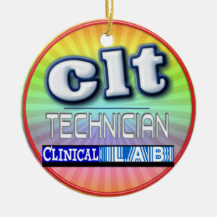 CLT LOGO - CLINICAL LABORATORY  TECHNICIAN CERAMIC ORNAMENT
