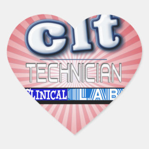 CLT LOGO - CLINICAL LABORATORY TECHNICIAN HEART STICKER