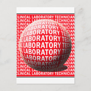 CLT SPHERE BLOOD DROP CLINICAL LABORATORY TECH POSTCARD