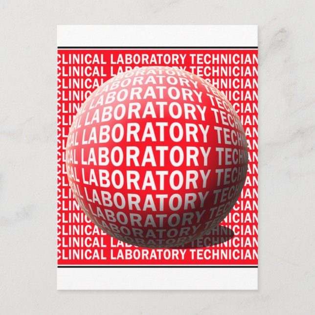 CLT SPHERE BLOOD DROP CLINICAL LABORATORY TECH POSTCARD (Front)