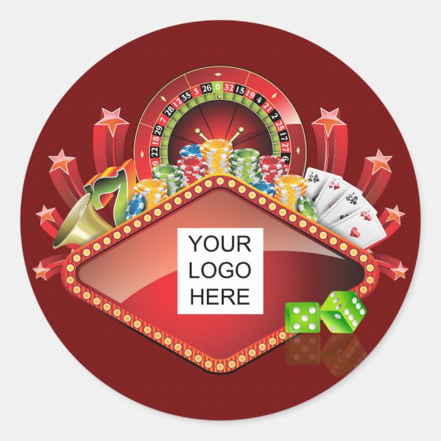 Club Casino Night Classic Round Sticker (Front)