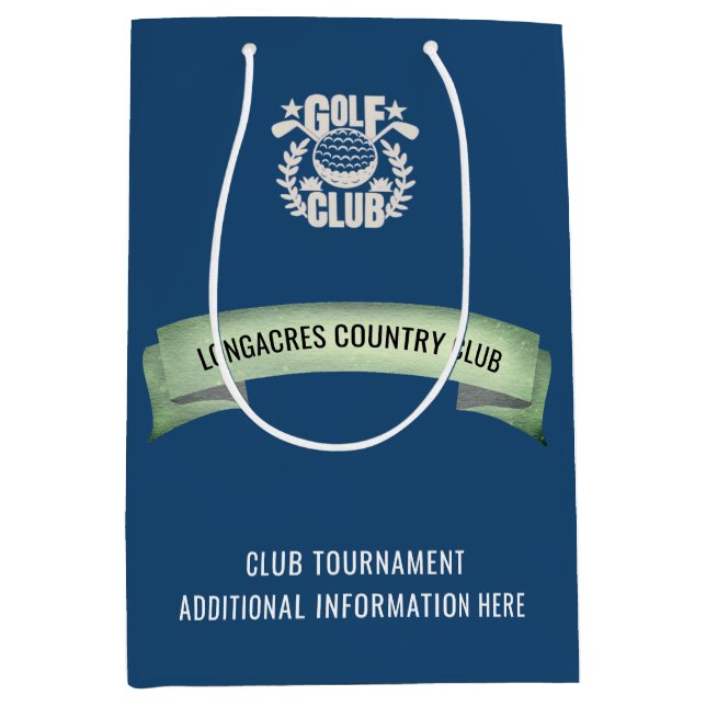 Club / Corporate Golf Tournament Logo Event Favour Medium Gift Bag (Front)