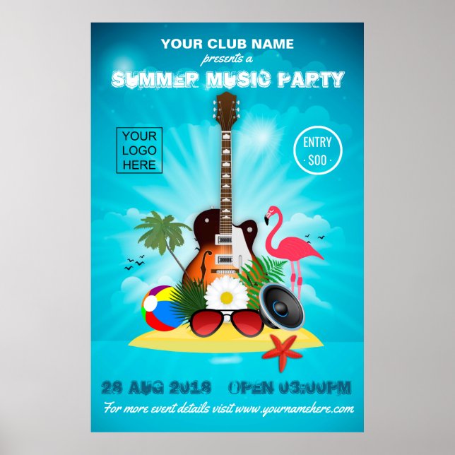 Club/Corporate Summer Party Invitation Advert Poster (Front)