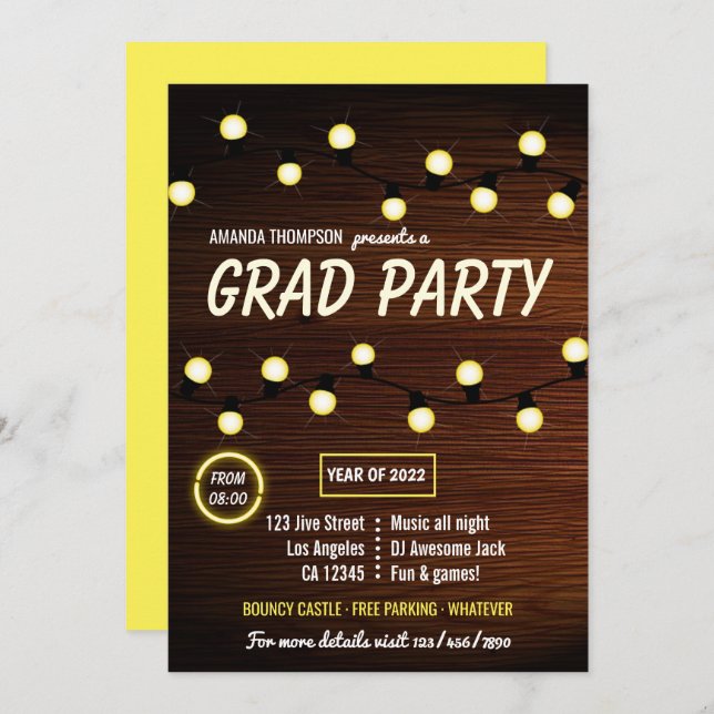 Club DJ Dance Music Graduation Party Invitation (Front/Back)