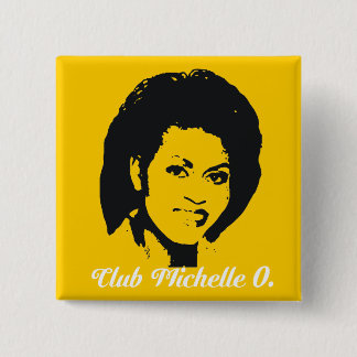 Club Michelle O. Button, Maize Yellow 15 Cm Square Badge