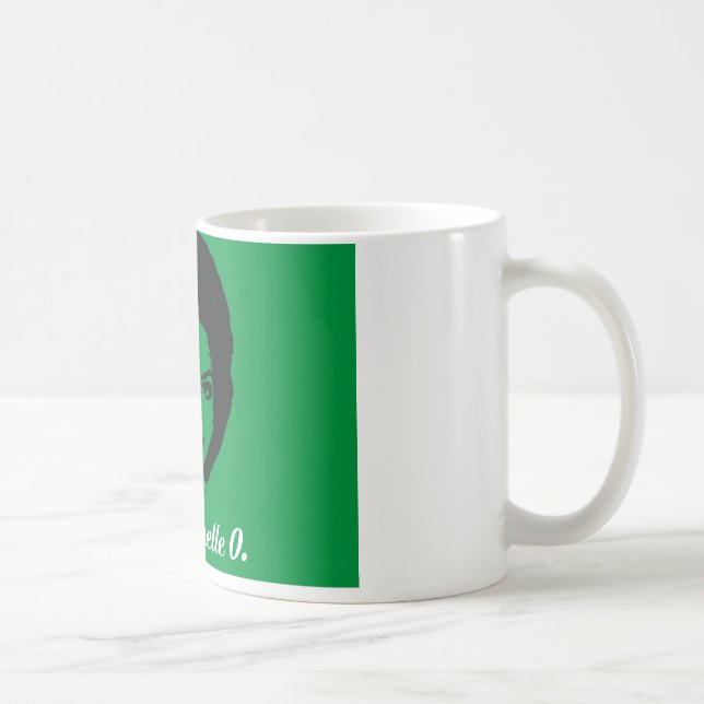 Club Michelle O. Ceramic Coffee Mug, Kelly Green Coffee Mug (Right)