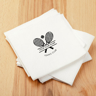 Club Name Tennis Team Black Logo Paper Napkin