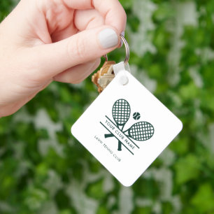 Club Name Tennis Team Green Any Colour Custom Key Ring