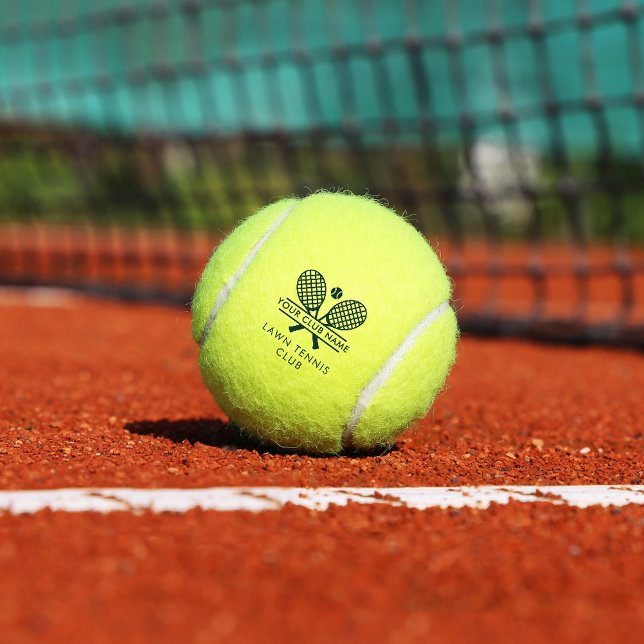 Club Name Tennis Team Green Any Colour Custom Tennis Balls (Tennis Team Swag Green Logo Custom Tennis Ball)