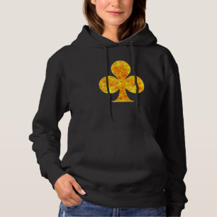 Club Playing Card Fire Flames Burning Hoodie