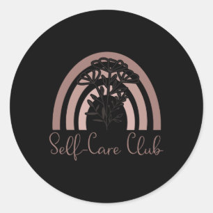 Club Saying Mental Health Awareness Rainbow Love  Classic Round Sticker