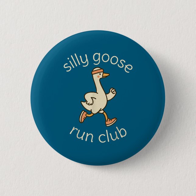 Club Sport Silly Marathon Gymer Running Goose Runn 6 Cm Round Badge (Front)