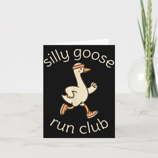 Club Sport Silly Marathon Gymer Running Goose Runn Card (Front)
